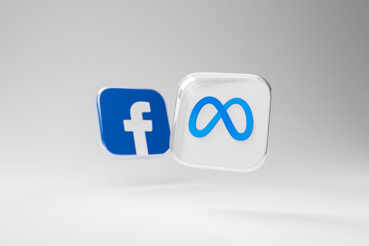 facebook and meta logos on white background